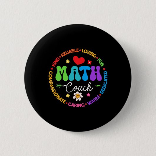 Instructional Math Coach Crew Back To School Match Ronde Button 5,7 Cm (Voorkant)