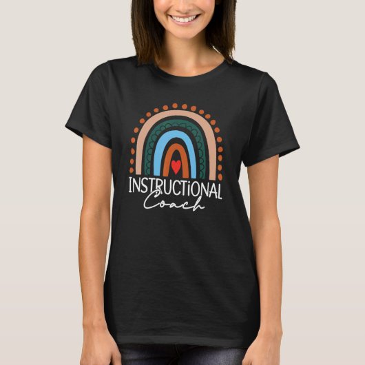 Instructionele coach Boho regenboogbenodigdheden t T-shirt (Voorkant)