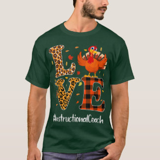 Instructionele Coach Life Love Thanksgiving Leopar T-shirt