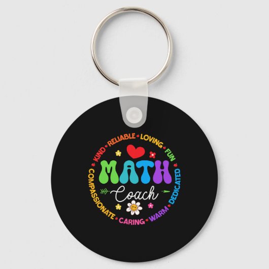 Instructionele Math Coach Crew Terug Naar School M Sleutelhanger (Voorkant)