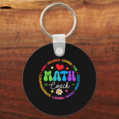 Instructionele Math Coach Crew Terug Naar School M Sleutelhanger (Voorkant)