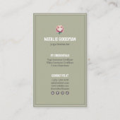 instructor yoga pilates flor de loto rosa verde visitekaartje (Achterkant)