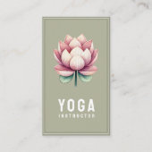 instructor yoga pilates flor de loto rosa verde visitekaartje (Voorkant)
