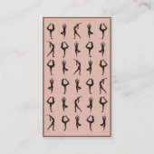 instructor yoga pilates posturas negro beige visitekaartje (Achterkant)