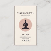 instructor yoga pilates posturas negro beige visitekaartje (Voorkant)