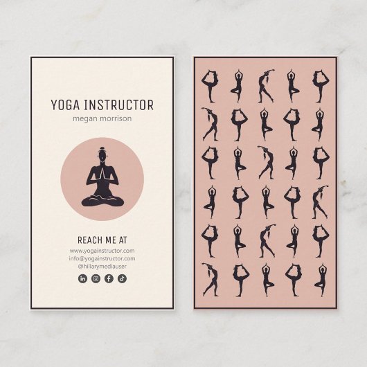instructor yoga pilates posturas negro beige visitekaartje