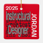 Instructureel Designer Buitengewoon CUSTOM Keramisch Ornament (Achterkant)