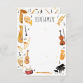Instrument en Muziek Dank u Nota Briefpapier Bedankkaart (Voorkant / Achterkant)