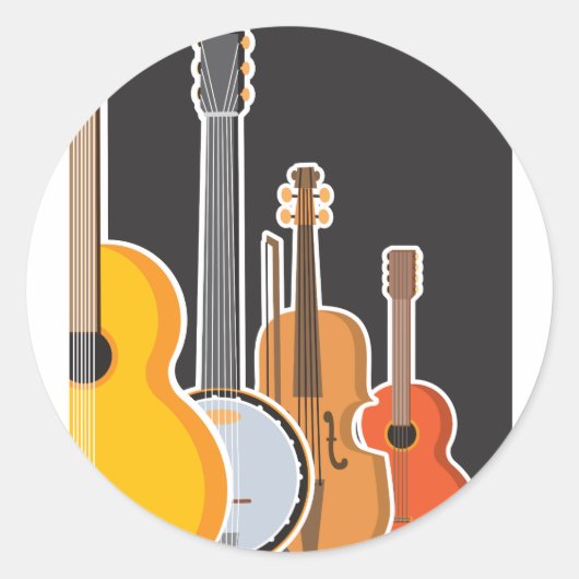 Instrument Medley Ronde Sticker (Voorkant)