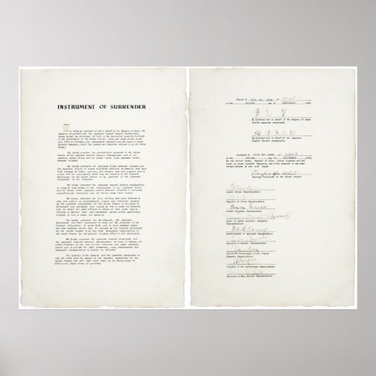 Instrument voor overgave voor de Tweede Wereldoorl Poster (Voorkant)