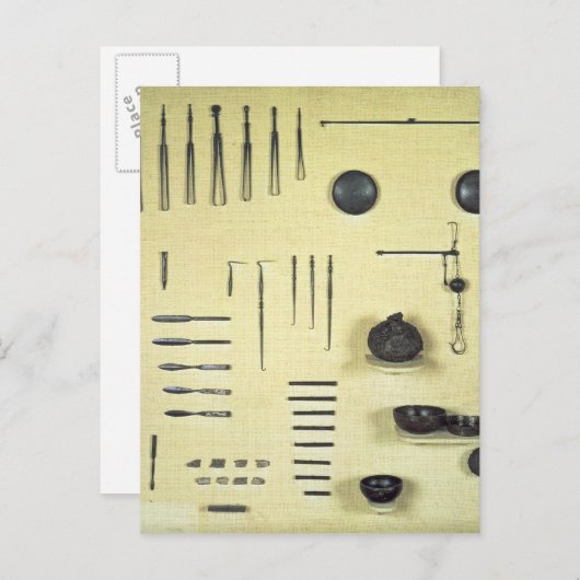 Instrumenten uit het hoesje van een oculist, uit R Briefkaart (Voorkant / Achterkant)