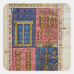 Instrumenten van de tempel vierkante sticker