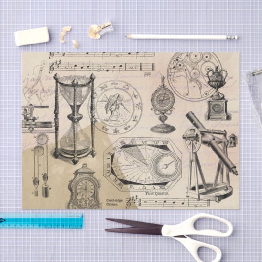 Instrumenten van het uur van steampunk tissuepapier (Craft)