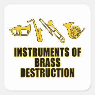 Instrumenten voor de vernietiging van remmen vierkante sticker