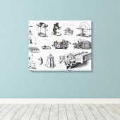 Instrumenten voor detectie en gebruik van canvas afdruk (Insitu (Houten vloer))
