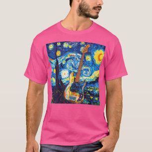 Instrumentgitaar onder wervelende Sky Sterrennacht T-shirt