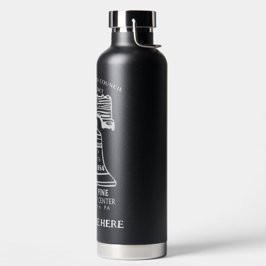 Insulated Water Bottle - Black (Personalized) Waterfles (Links)