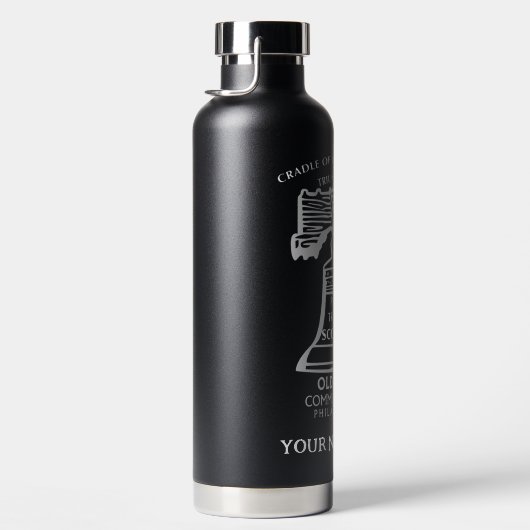 Insulated Water Bottle - Black (Personalized) Waterfles (Rechts)