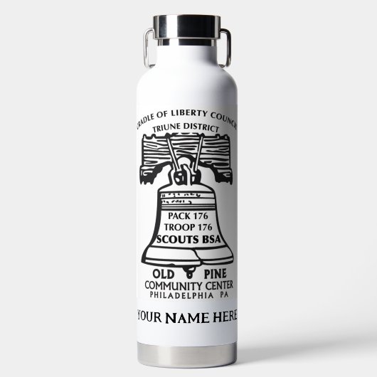 Insulated Water Bottle - White (Personalized) Waterfles (Voorkant)