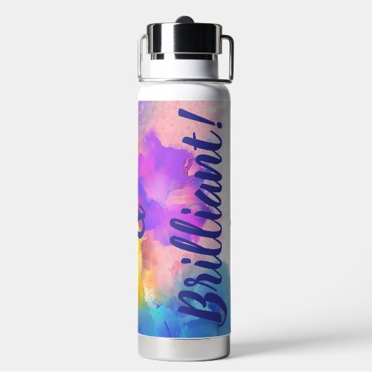 Insulated Water Bottle with Straw Waterfles (Achterkant)