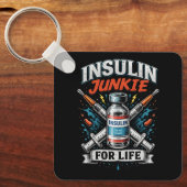 Insuline Junkie Voor Het Leven Sleutelhanger (Voorkant)