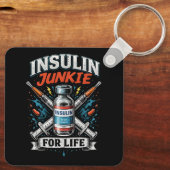 Insuline Junkie Voor Het Leven Sleutelhanger (Achterkant)