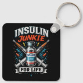 Insuline Junkie Voor Het Leven Sleutelhanger (Achterkant)