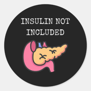 Insuline niet inbegrepen Type 1 diabetes type 1 di Ronde Sticker