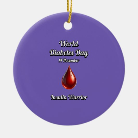 Insuline Warrior. Werelddiabetesdag. Keramisch Ornament (Voorkant)