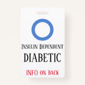 Insulineafhankelijke diabetische badge met allanya (Voorkant)