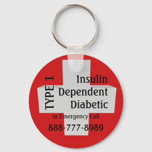 Insulineafhankelijke type 1 diabetes mellitus sleutelhanger