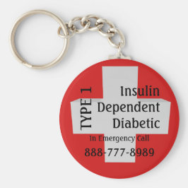 Insulineafhankelijke type 1 diabetes mellitus sleutelhanger