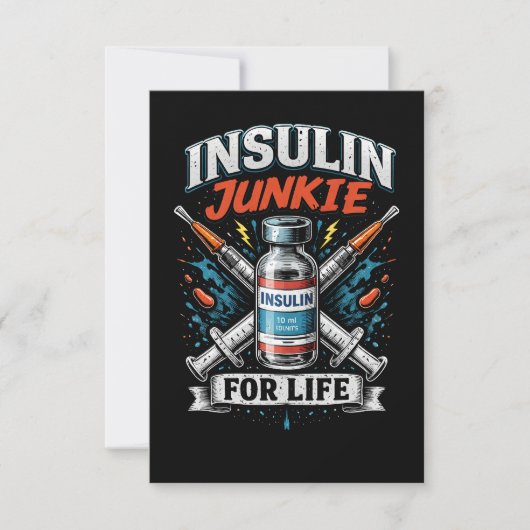 Insulineverslaafde voor het Leven Bedankkaart (Voorkant)