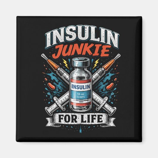 Insulineverslaafde voor het Leven Magneet (Voorkant)