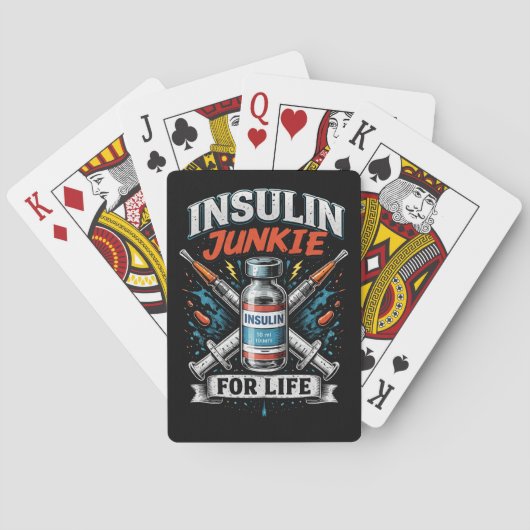 Insulineverslaafde voor het leven pokerkaarten (Achterkant)
