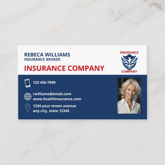 Insurance Agent / Company Visitekaartje (Voorkant)