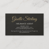 Insurance Agent Slate Stone Black Photo QR Code Visitekaartje (Achterkant)