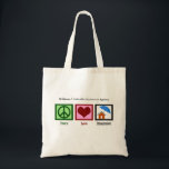 Insurance Company Custom Agent Marketing Tote Bag<br><div class="desc">A cute custom insurance agent tote bag gift which features a pretty peace sign, heart and a protective umbrella over a house. Great customizable present for your insurance company co-workers at a company that provides homeowner insurance.</div>