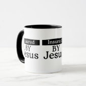 Insured By Jesus Christian Faith Over Fear Coffee Mok (Voorkant links)