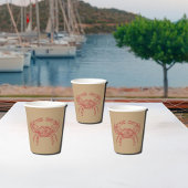 intacte rode krab papieren bekers