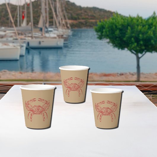 intacte rode krab papieren bekers