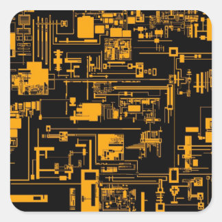 Integreer 1.0 Oranje vierkante Sticker