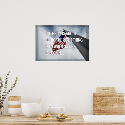 Integriteit . Amerikaanse vlag Poster (Keuken)