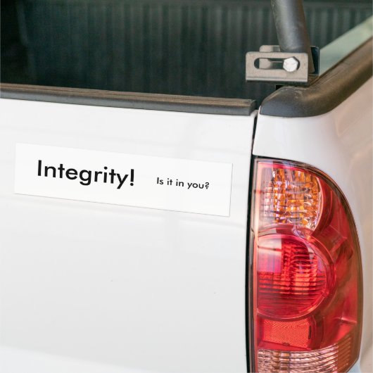 Integriteit! Bumpersticker (Op Truck)