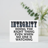 Integriteit: Het juiste doen zelfs als... Briefkaart (Staand voorkant)