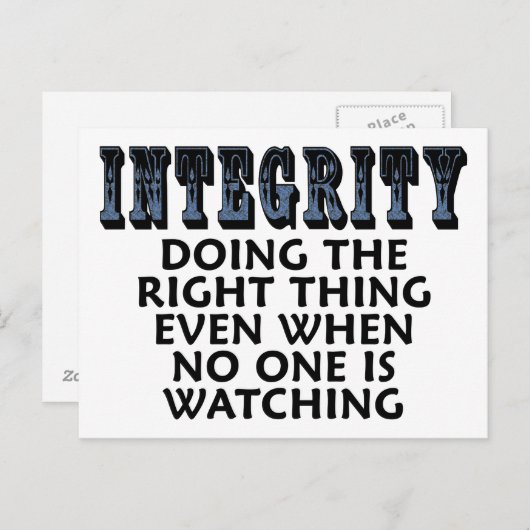 Integriteit: Het juiste doen zelfs als... Briefkaart (Voorkant / Achterkant)
