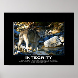INTEGRITEIT Motivatie Grijze Wolf Art Print
