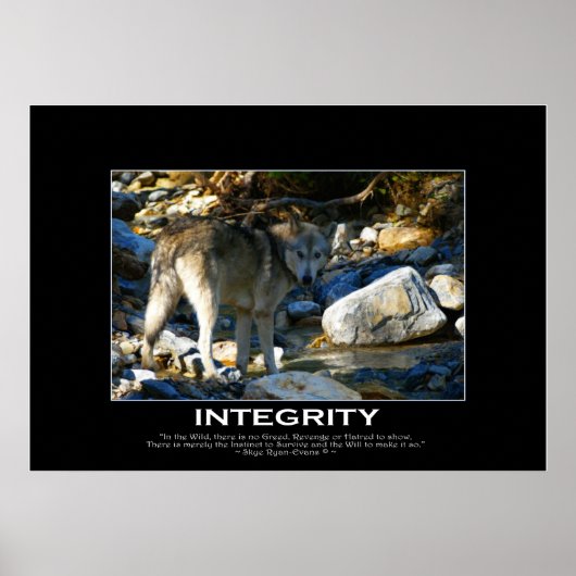 INTEGRITEIT Motivatie WOLF Art Print (Voorkant)