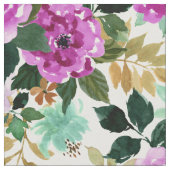 INTEGRITEIT Paarse Mint Gold Floral Stof (Close Up)