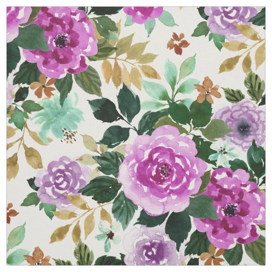 INTEGRITEIT Paarse Mint Gold Floral Stof (Swatch)